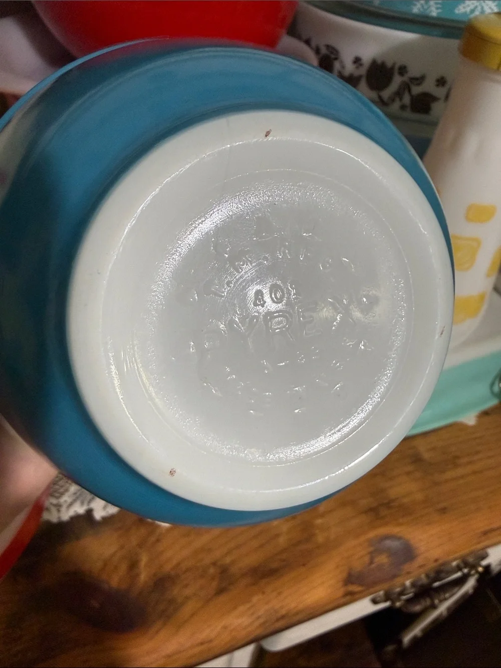 Pyrex Blue primary Rare TM 401 Mixing Bowl